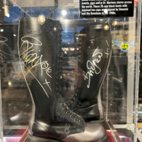 Signed Siouxsie and the Banshees boots at Doc Martens Camden Market